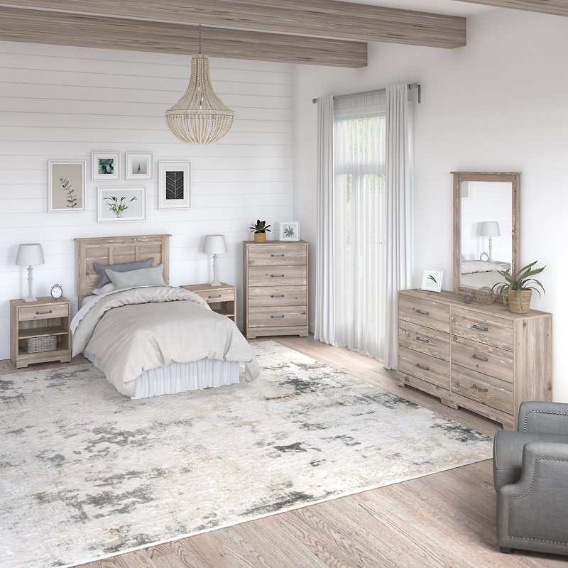 Kathy Ireland Home by Bush Furniture River Brook 4 Piece Bedroom Set